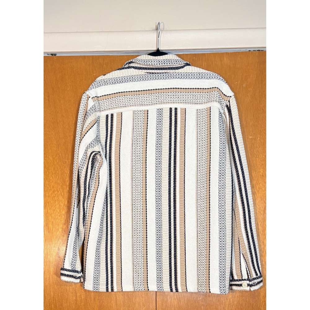 ZARA Mens Striped Button Up Shacket M Chore Style Versatile Made in Morocco‎ - Picture 3 of 12